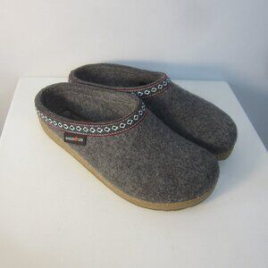 Haflinger Womens 10 Gray Wool Mules Clogs Slip On Slippers Mens 8 Shoe 41